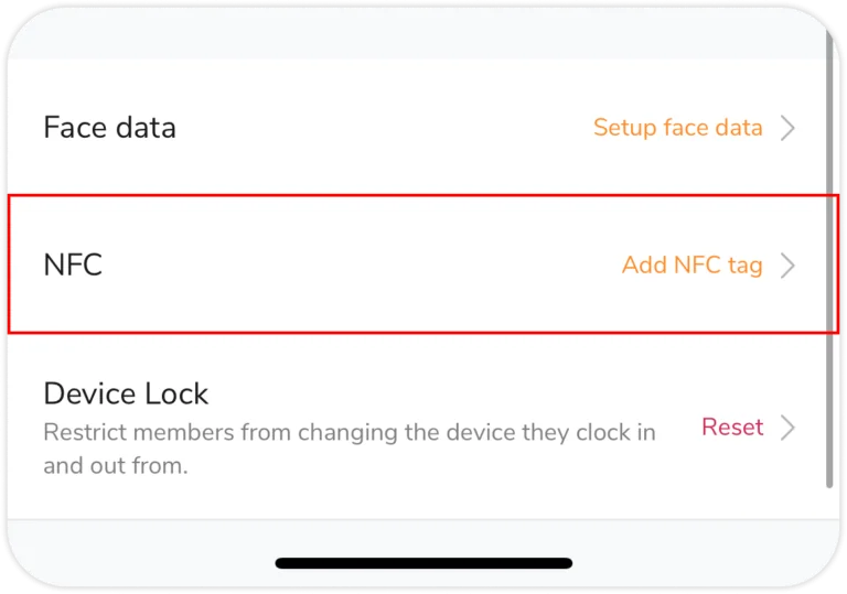 NFC settings on mobile