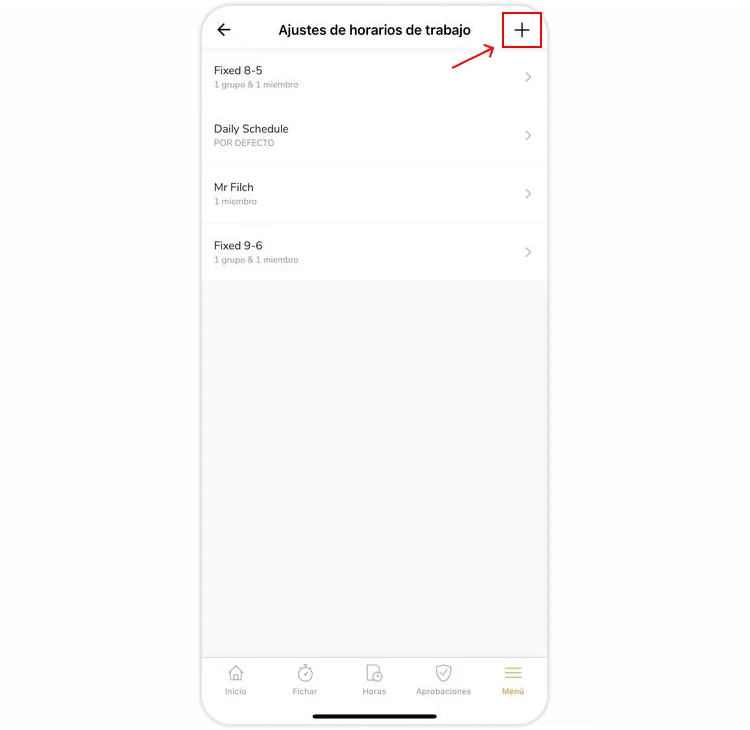 Adding new work schedule on mobile app