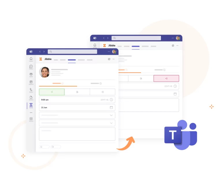 Timbrature d'entrata e uscita su Microsoft Teams.