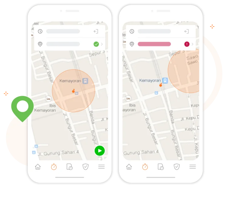 aplikasi absensi dengan geofence - pelacakan waktu otomatis geofencing