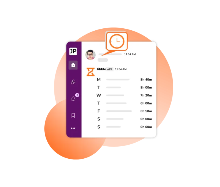 Mierzenie czasu na Slacku za pomocą aplikacji Jibble.