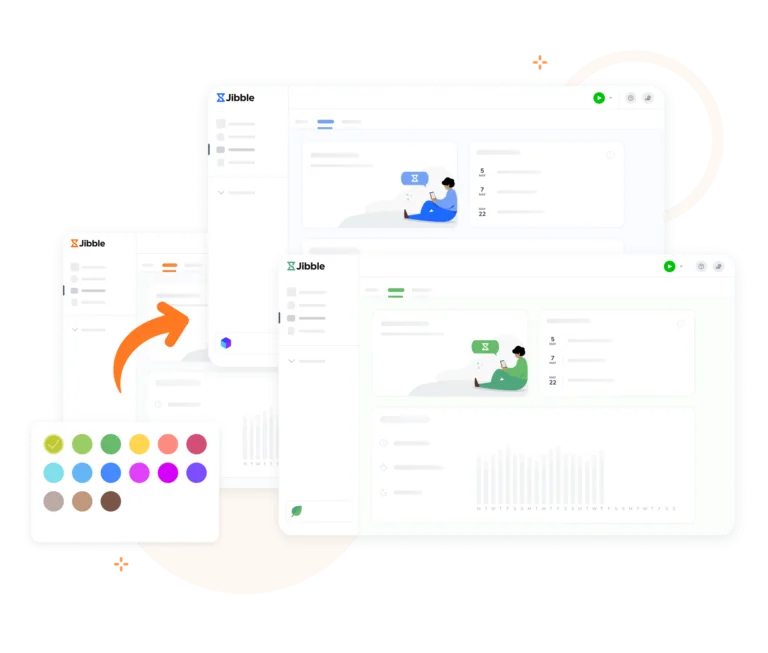 Personalizzazione dei colori e del brand con il software di time tracking di Jibble.