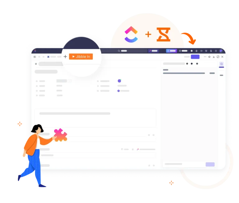 Estensione Chrome di Jibble su ClickUp.