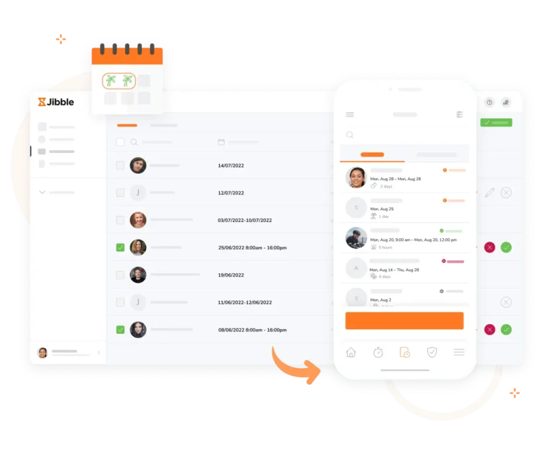 Program do zarządzania urlopami Jibble z kalendarzem