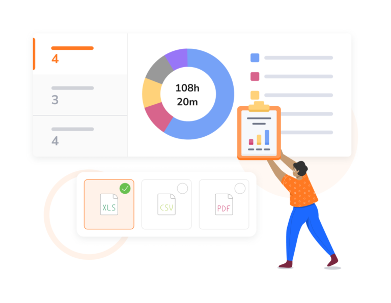 Report e grafici completi sull'utilizzo del tempo.