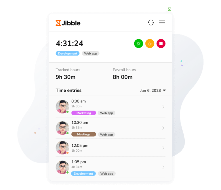 Timbrature con l'estensione Chrome per il time tracking di Jibble.