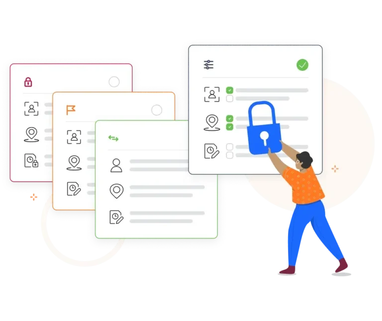 Escolha as configurações entre flexível, moderada, rigorosa ou personalizada