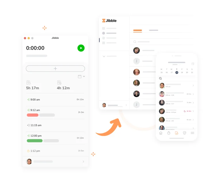 Rejestrator czasu pracy na komputer stacjonarny od Jibble zapewnia płynną synchronizację między platformami.