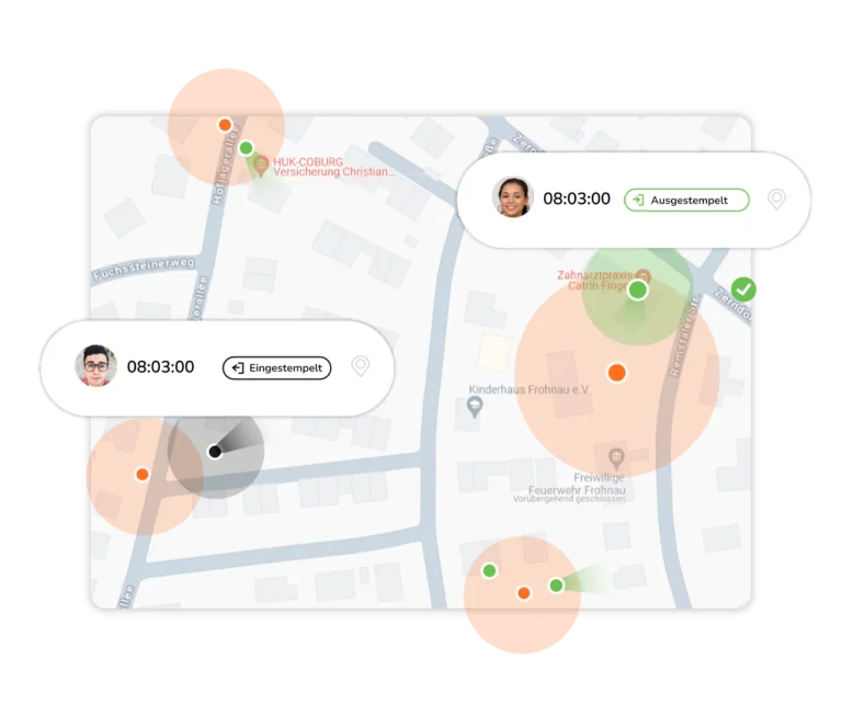 Basierend auf Geofence ein- und ausstempeln