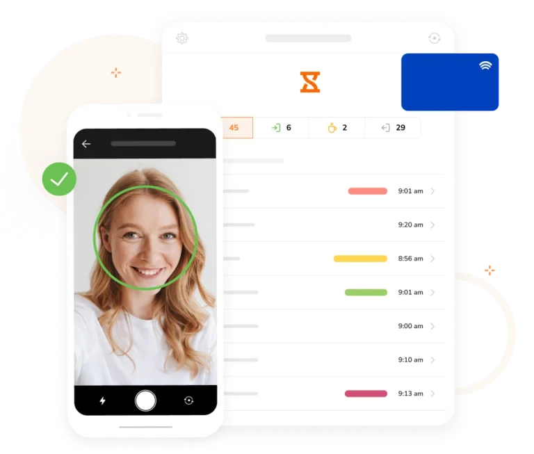 Timbratura con riconoscimento facciale o badge tramite chiosco online.