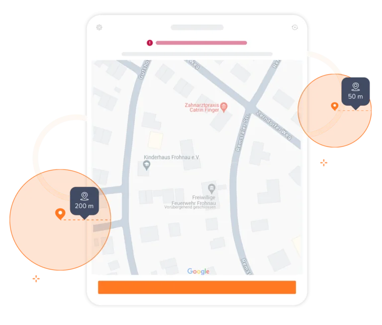 Geofences auf dem Tablet