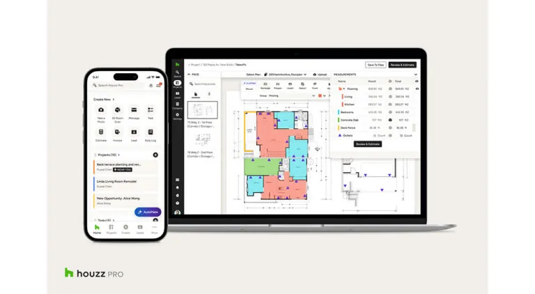 view of Houzz Pro dashboard