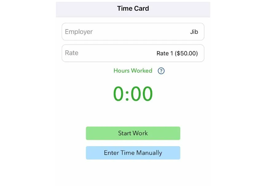 DOL-Timesheet Time Card overview