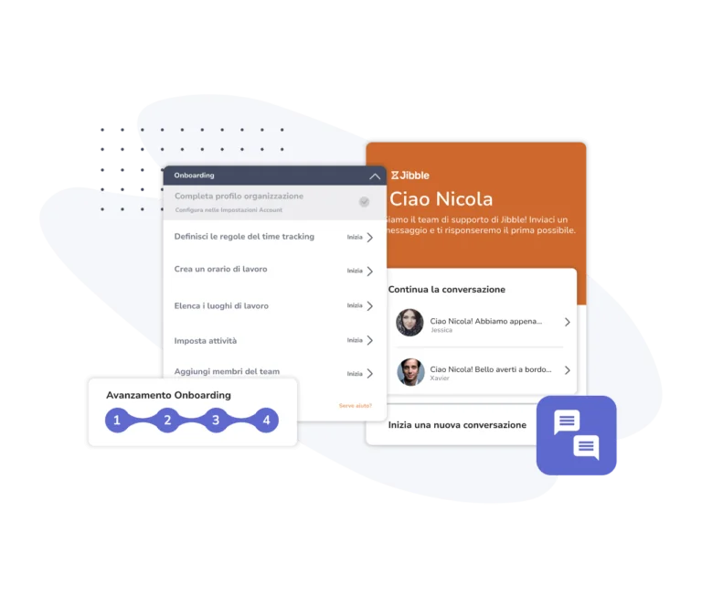 Onboarding del team facile e veloce.