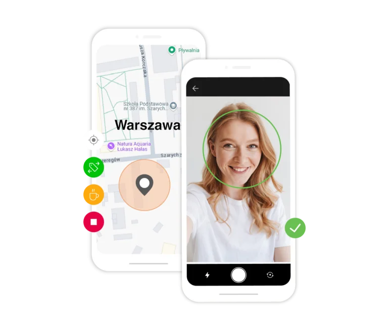 Rozpoznawanie twarzy i monitorowanie lokalizacji GPS pracowników w aplikacji Jibble.