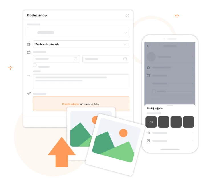Dodawanie zdjęć do wniosków urlopowych.