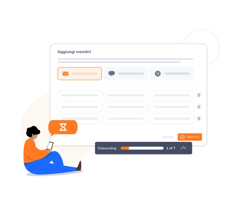 Onboarding del team facile e veloce.